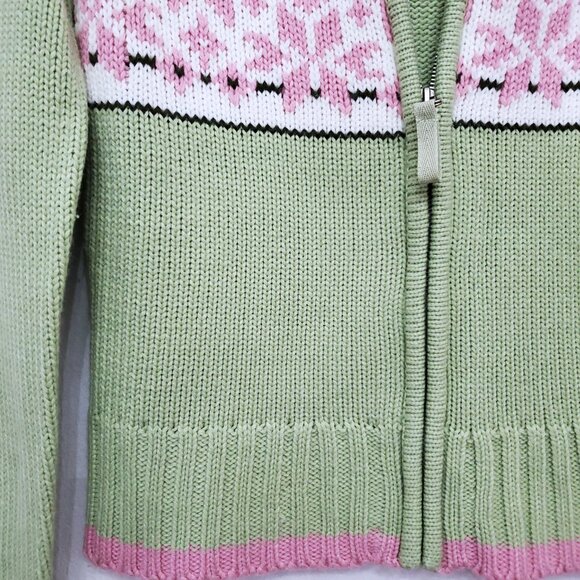 Vintage Heirloom Fair Isle Full Zip Nordic Y2K 90's Cardigan Sweater Size Small - Picture 9 of 15
